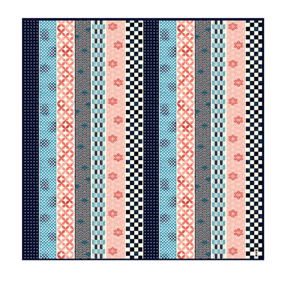 Furoshiki Bag Set – The Kinmokusei Bloom (Medium, Auspicious Stripe, Cotton)