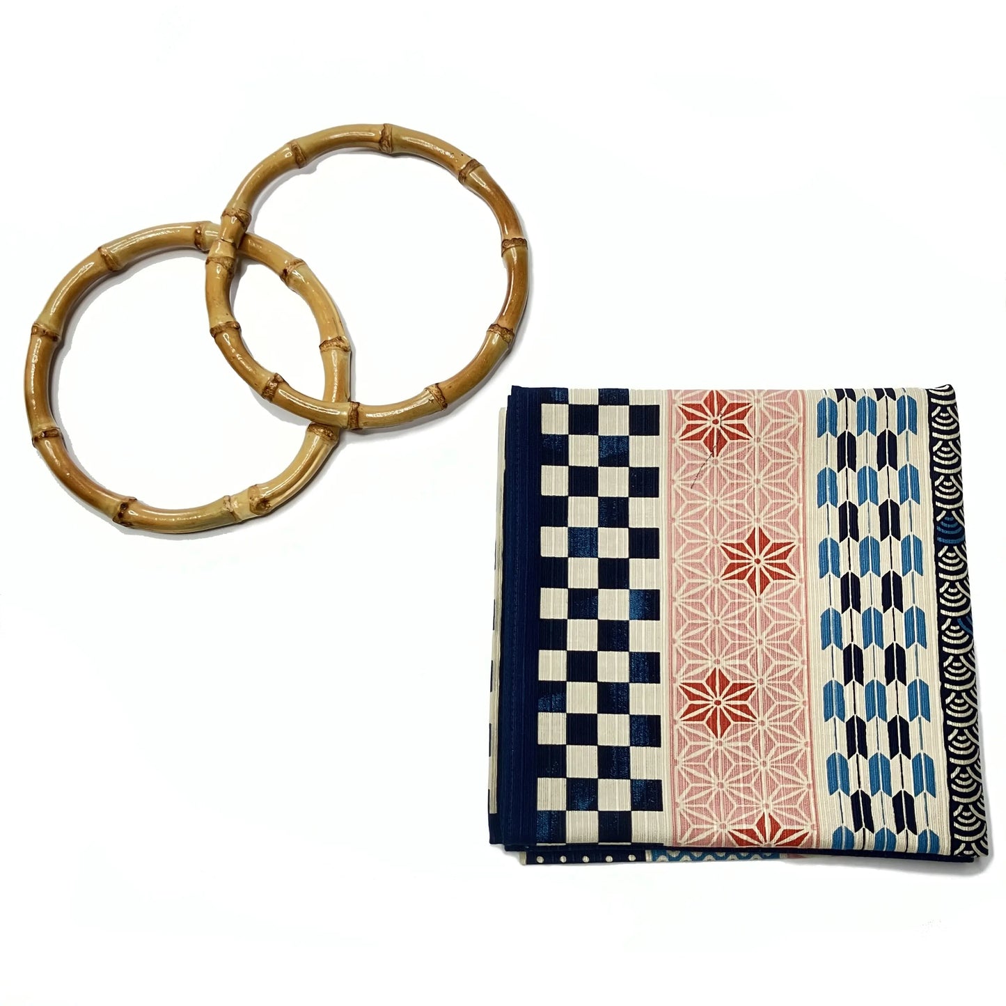 Furoshiki Bag Set – The Kinmokusei Bloom (Medium, Auspicious Stripe, Cotton)