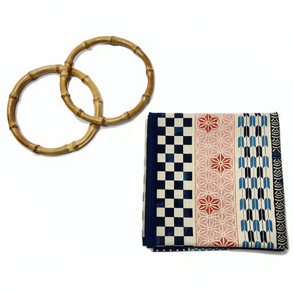 Furoshiki Bag Set – The Kinmokusei Bloom (Medium, Auspicious Stripe, Cotton)